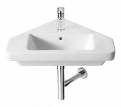 Roca Dama-N Wall Hung White Corner Basin 650mm With Fixing Kit - 32778C000