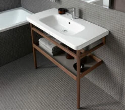 Duravit DuraStyle Floor-Mounted Towel Rail With Shelf