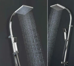 Crosswater Planet Shower Diverter With Fixed Head And Handset Kit Chrome