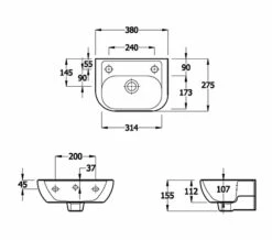 Essential Fuchsia 380mm White Wall Mounted Basin -Duravit Sales Shop M 2015 12 8 10 24 58 820