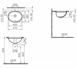 VitrA Commercial Arkitekt 420mm Wide Under-Counter Oval Basin -Duravit Sales Shop M 2015 2 18 5 24 1 632