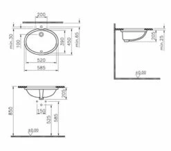 VitrA Commercial Arkitekt 52cm White Under-Counter Basin Oval 3 VitrA Commercial Arkitekt 52cm White Under-Counter Basin Oval -Duravit Sales Shop M 2015 2 18 6 52 35 812 1