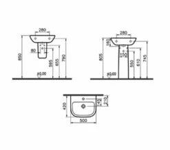 VitrA S20 500mm Wide 1 Tap Hole Basin -Duravit Sales Shop M 2015 2 19 5 49 44 900