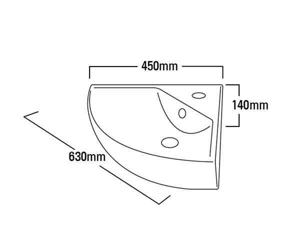 Roper Rhodes Zest 630mm Corner Basin White With Overflow - Z45CB 3 Roper Rhodes Zest 630mm Corner Basin White With Overflow - Z45CB - Image 3