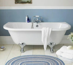 Hudson Reed Kenton 1700 X 750mm Back-To-Wall Freestanding White Acrylic Bath With Legs
