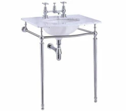 Burlington Georgian Carrara Marble Slab With Basin And Chrome Wash Stand