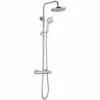 IMEX Arco Chrome Thermostatic Bar Valve With Rigid Riser Fixed Head And Handset