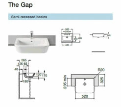 Roca The Gap White Semi-Recessed Basin 560mm Wide -Duravit Sales Shop M 2016 11 3 13 12 27 929