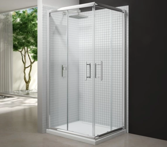 Merlyn 6 Series Corner Door With MStone Tray 800 X 800mm 1 Merlyn 6 Series Corner Door With MStone Tray 800 X 800mm