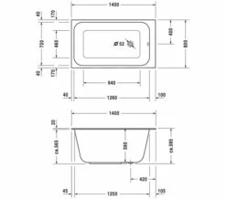 Duravit DuraStyle 1400 X 800mm Rectangular Built In Bath -Duravit Sales Shop M 2016 2 26 6 19 37 910