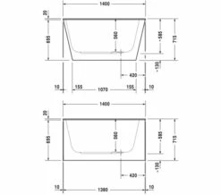 Duravit DuraStyle 1400 X 800mm Rectangular Built In Bath -Duravit Sales Shop M 2016 2 26 6 20 9 334