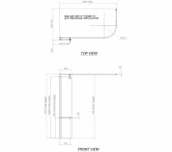 Aqualux Aqua 6 Splash Guard 300mm X 1500mm Bath Screen With Rail