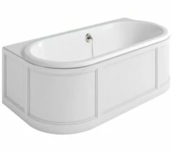 Burlington London 1800 X 950mm Back-To-Wall Bath With Curved Surround