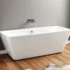 April Eppleby White 1700 X 750mm Back-To-Wall Contemporary Freestanding Bath