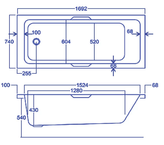 Carron Quantum Integra Single Ended Acrylic Bath 5mm With Grips 1750 X 750mm 2 Carron Quantum Integra Single Ended Acrylic Bath 5mm With Grips 1750 X 750mm - Image 2