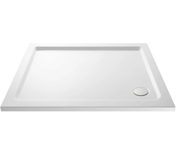 Nuie Hydrastone 1100mm Rectangular White Shower Tray - Corner Waste 2 Nuie Hydrastone 1100mm Rectangular White Shower Tray - Corner Waste - Image 2