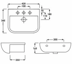 RAK Series 600 Semi Recessed White Basin -Duravit Sales Shop M 2016 8 9 6 52 1 507