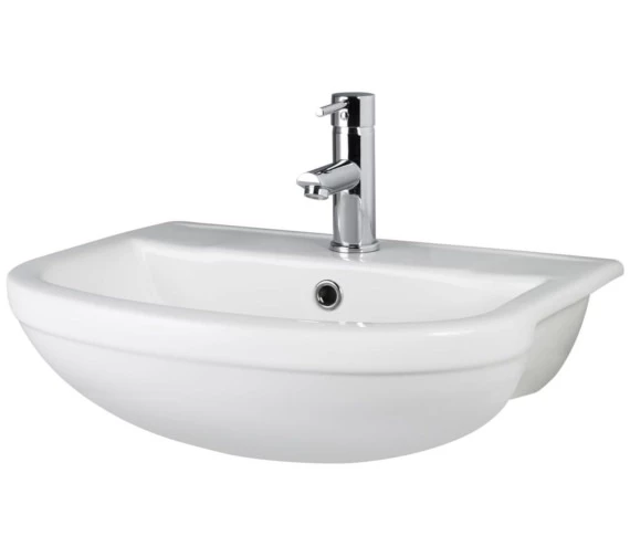 Hudson Reed Harmony 526 X 420mm Semi Recessed Basin White 1 Hudson Reed Harmony 526 X 420mm Semi Recessed Basin White