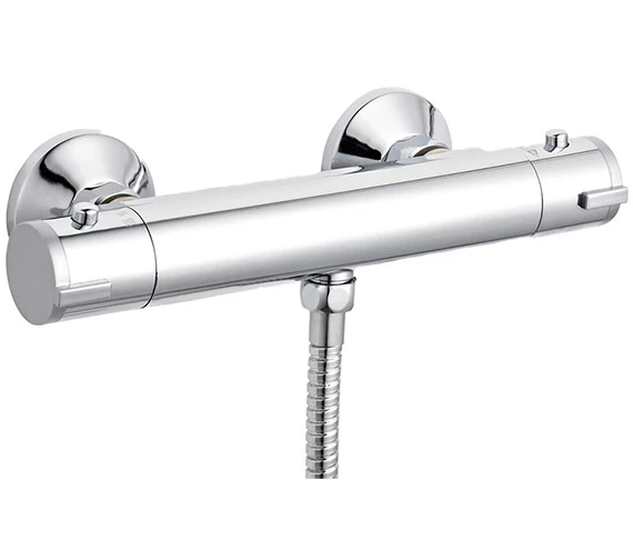 Nuie Thermostatic ABS Chrome Bar Shower Valve With Bottom Outlet 1 Nuie Thermostatic ABS Chrome Bar Shower Valve With Bottom Outlet