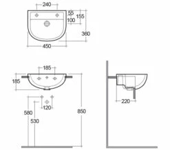RAK Compact Semi Recessed White Basin 450mm -Duravit Sales Shop M 2017 1 23 10 43 24 628