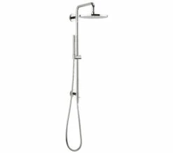 Crosswater Svelte Chrome Multi-Function Rigid Riser Kit With Integrated Wall Outlet