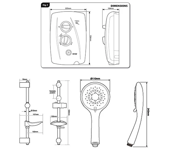 Triton Authentic T80Z Fast-Fit Electric Shower 3 Triton Authentic T80Z Fast-Fit Electric Shower - Image 3
