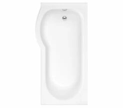Trojan Concert P Shaped Encapsulated Baseboard Shower Bath White