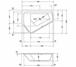 Duravit Paiova 1900mm X 1400mm Right-Left 5 Corner Built In Bath With Frame 11 Duravit Paiova 1900mm X 1400mm Right-Left 5 Corner Built In Bath With Frame -Duravit Sales Shop M 2017 12 30 10 34 50 781