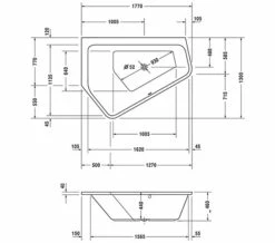 Duravit Paiova 1770mm X 1300mm Right-Left 5 Corner Built In Bath -Duravit Sales Shop M 2017 12 30 9 10 4 841