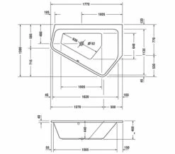 Duravit Paiova 1770mm X 1300mm Right-Left 5 Corner Built In Bath -Duravit Sales Shop M 2017 12 30 9 29 8 616