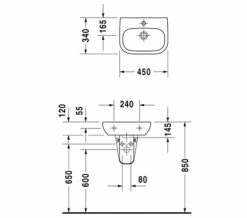 Duravit D-Code 450mm Handrise Basin With Tap Hole And Overflow - 7054500002 -Duravit Sales Shop M 2017 12 8 13 21 52 520