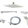 Triton Square Edge Dual Outlet Mixer Shower Combination Pack 3 - Chrome