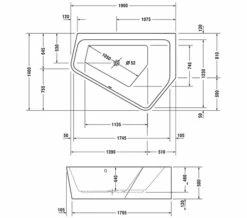 Duravit Paiova 1900mm X 1400mm Right-Left 5 Corner Bath With Panel -Duravit Sales Shop M 2018 1 1 7 54 1 511