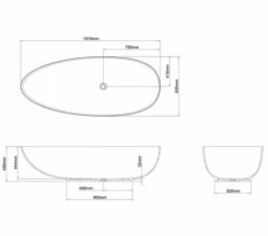 Clearwater Teardrop Grande Clearstone Freestanding Bath 1910 X 820mm -Duravit Sales Shop M 2018 1 10 6 1 10 853