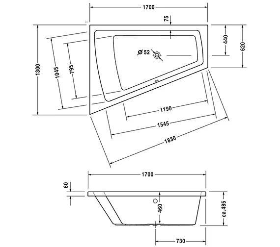 Duravit Paiova Right-Left Built-In Bath With 1 Backrest Slope 7 Duravit Paiova Right-Left Built-In Bath With 1 Backrest Slope - Image 7