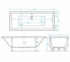 Trojan Elite 1700 X 750mm Double Ended Bath White -Duravit Sales Shop M 2018 1 30 6 2 53 368