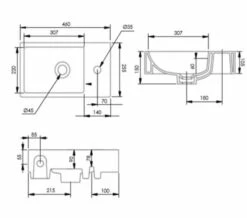 Tavistock Dimension White Wall Hung 460mm Basin With 1 Right Hand Tap Hole -Duravit Sales Shop M 2018 10 30 10 36 10 492