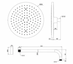 Crosswater Fusion Chrome 250mm Round Fixed Head And 340mm Wall Arm -Duravit Sales Shop M 2018 10 31 14 54 1 685