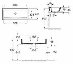Roca Access Trough Wall-Hung Basin White -Duravit Sales Shop M 2018 2 12 10 3 33 272