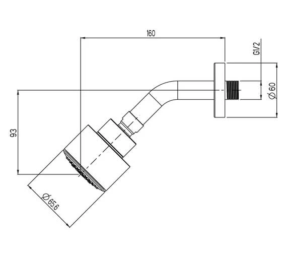 Crosswater Reflex Single Mode Showerhead With Arm 3 Crosswater Reflex Single Mode Showerhead With Arm - Image 3