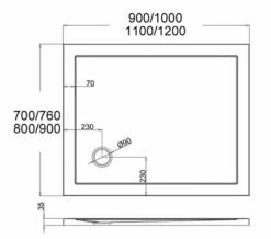 Crosswater 35mm Rectangular Acrylic Tray With Corner Waste -Duravit Sales Shop M 2018 5 25 12 58 32 344