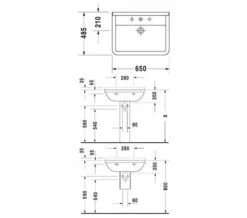 Duravit Starck 3 Underneath Glazed 1 Tap Hole Washbasin With Overflow -Duravit Sales Shop M 2018 7 4 14 24 22 720