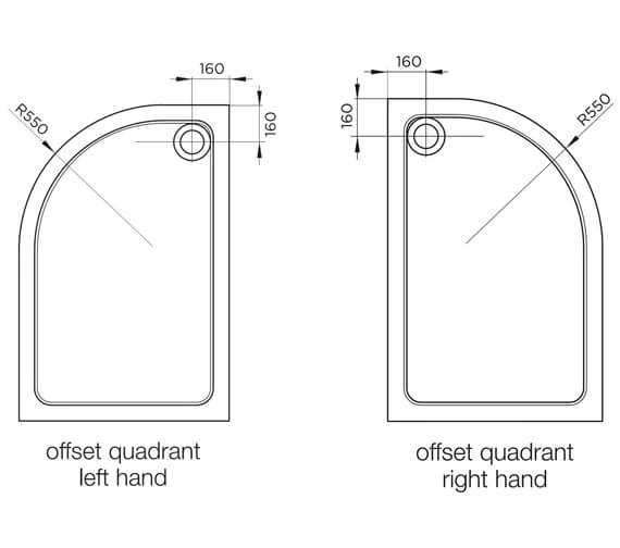 April Offset 1000 X 800mm Left Hand Quadrant Shower Tray 2 April Offset 1000 X 800mm Left Hand Quadrant Shower Tray - Image 2