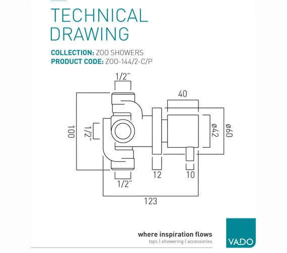 Vado Zoo Concealed 2 Way Chrome Diverter Valve 2 Vado Zoo Concealed 2 Way Chrome Diverter Valve - Image 2
