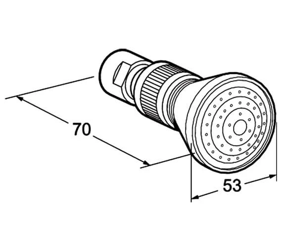 Deva 2 Inch Chrome Brass Head Shower With Swivel Joint 3 Deva 2 Inch Chrome Brass Head Shower With Swivel Joint - Image 3