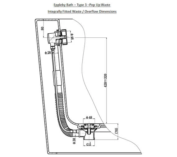 April Eppleby White 1700 X 750mm Back-To-Wall Contemporary Freestanding Bath 4 April Eppleby White 1700 X 750mm Back-To-Wall Contemporary Freestanding Bath - Image 4