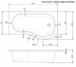 Nuie P-Shaped White Shower Bath -Duravit Sales Shop M 2019 3 27 13 9 32 991