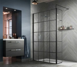 Hudson Reed Black Framed Walk-In Wetroom Screen And Support Bar