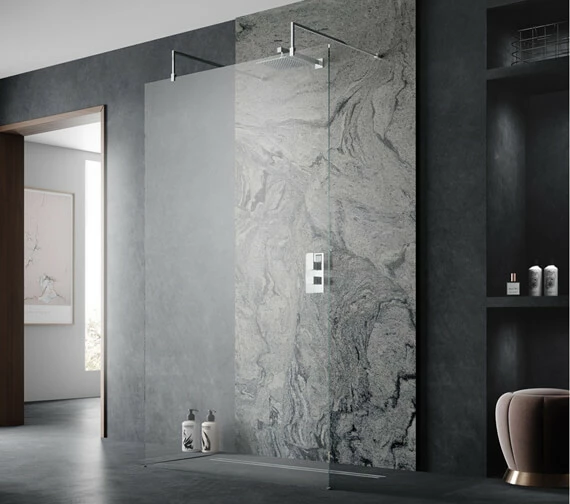 Hudson Reed Walk-In Wetroom Screen With Chrome Support Arms And Feet 1 Hudson Reed Walk-In Wetroom Screen With Chrome Support Arms And Feet