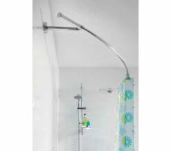 Croydex Luxury Curved Chrome Shower Curtain Rail Rod